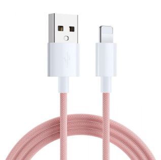 USB-A till Lightning kabel | 2.4A | 1m | Rosa