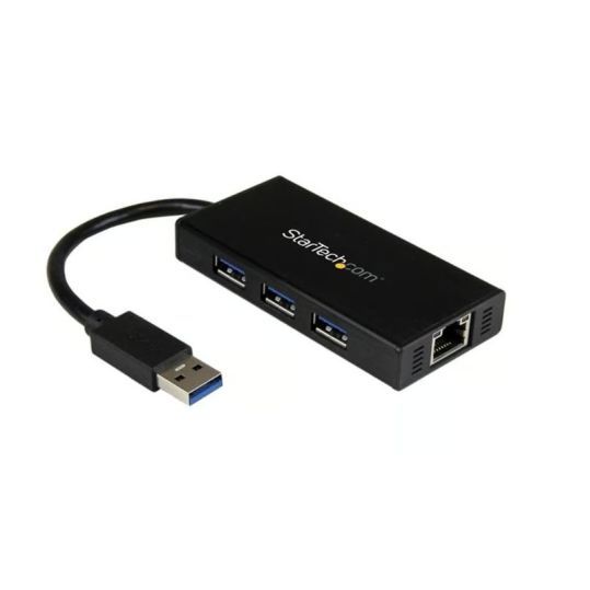 Startech 3 Port Portable USB 3.0 Hub With Gigabit Ethernet 